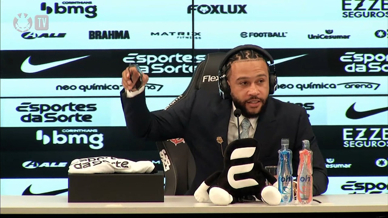 Veja a coletiva completaapostas esportivas comMemphis Depay, novo reforço do Corinthians