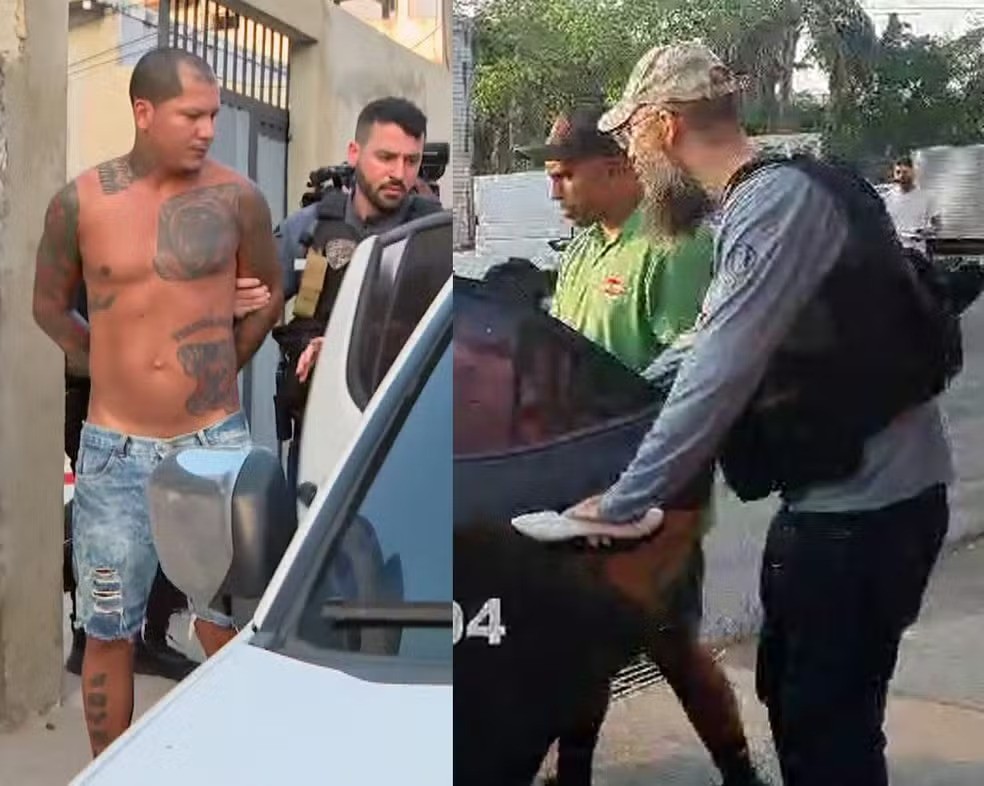 Gilson Lira Ribeiro foi preso em casa, em Irajá, e Rafael Gomes Barcelos, na Ceasa, no mesmo bairro, onde trabalha — Foto: Reprodução/TV Globo