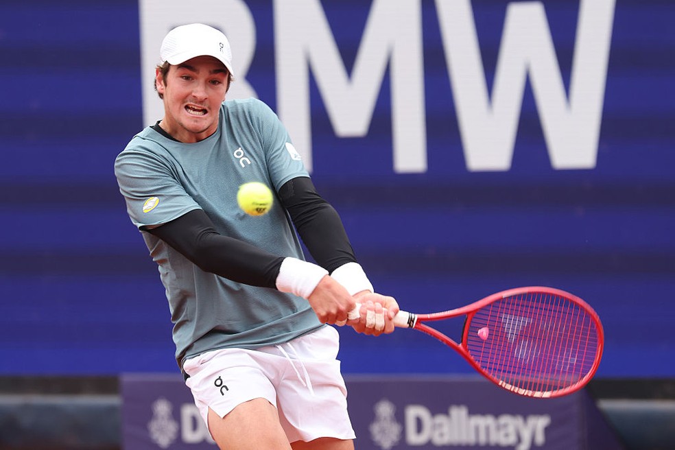 João Fonseca no ATP 500 de Munique — Foto: Alexander Hassenstein/Getty Images for BMW