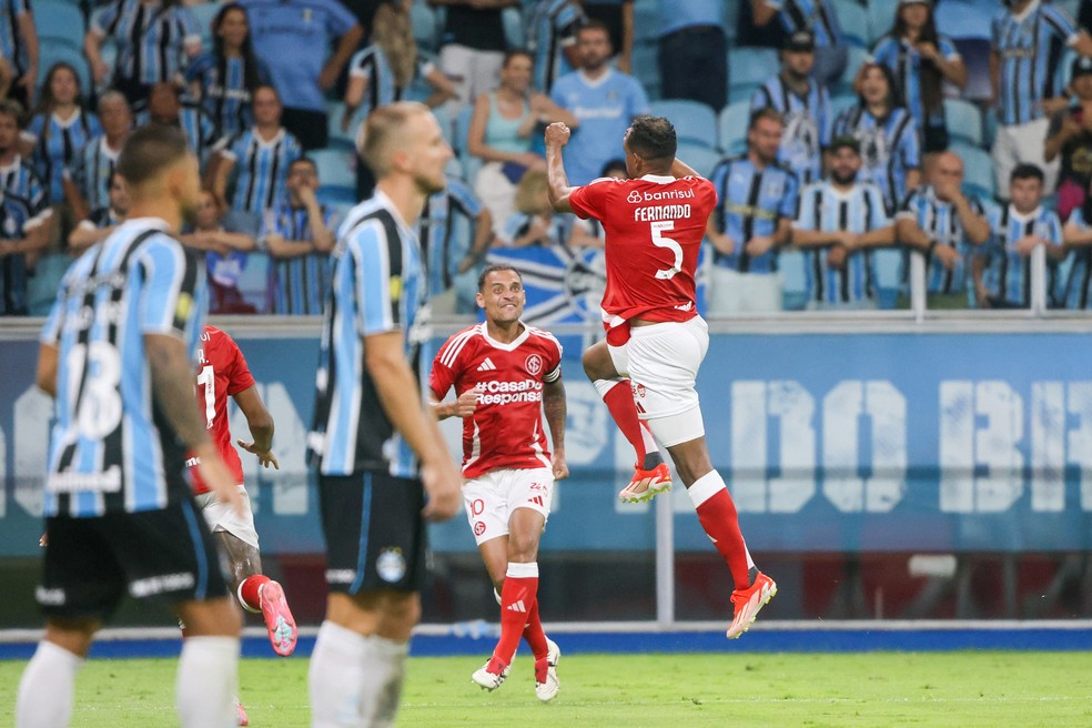 Fernando fez seu primeiro gol em Gre-Nal — Foto: Ricardo Duarte/Divulgação, Internacional