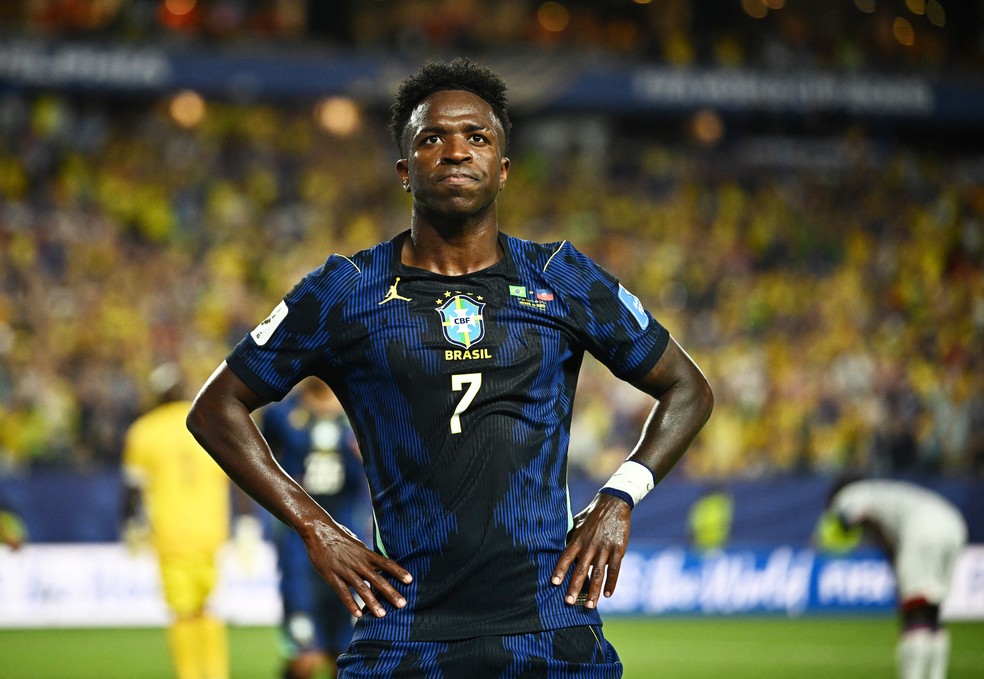Vini Jr Vinicius Junior Brasil x Haiti Seleção Copa do Mundo — Foto: Dylan Martínez/Reuters