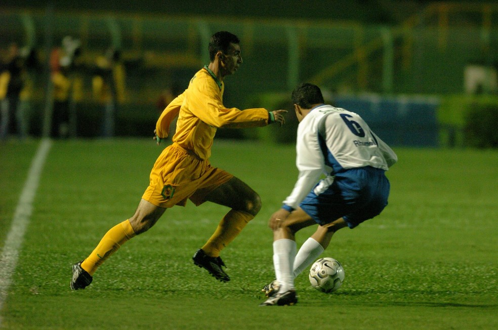 Dauri, do 15 de Campo Bom, na semifinal da Copa do Brasil 2024, diante do Santo André — Foto: Fernando Gomes / Agência RBS