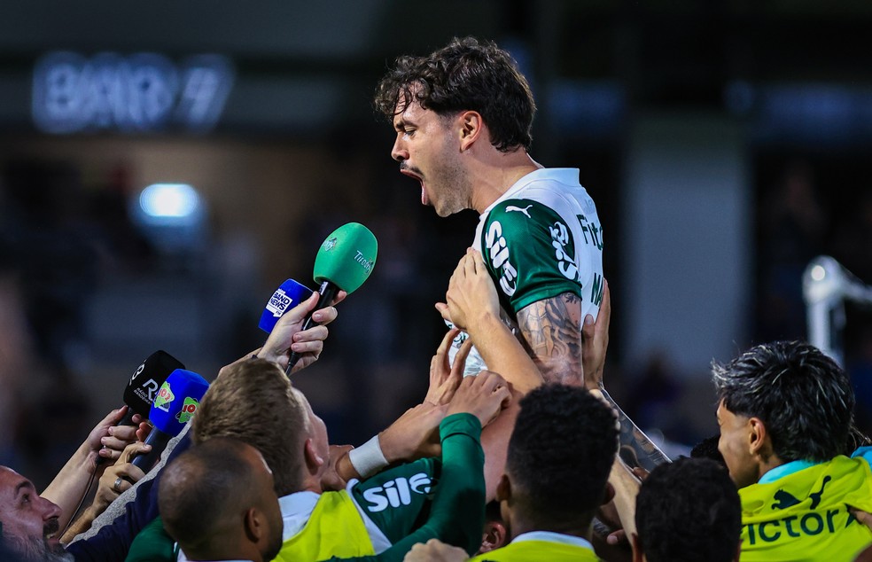 Bragantino x Palmeiras Maurcio comemora  Foto: Fabio Giannelli/AGIF