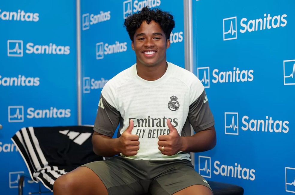 Endrick se reapresenta para a pré-temporada 2025/26 do Real Madrid — Foto: Divulgação / Real Madrid
