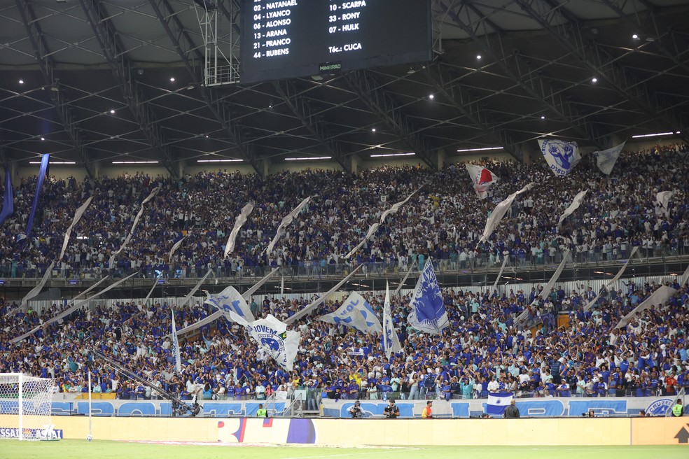 Torcida do Cruzeiro no Mineirão — Foto: Gilson Lobo/AGIF