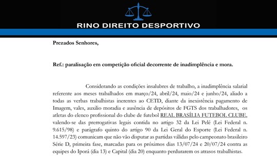 Atletas do Real Brasília iniciam greve por causacadoolasalários atrasados