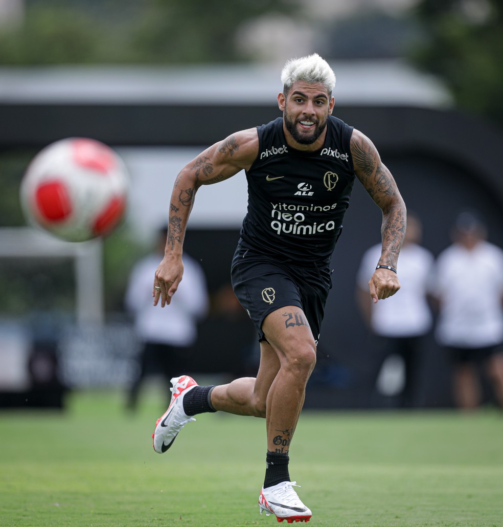 Yuri Alberto em treino do Corinthians — Foto: Rodrigo Coca/Agência Corinthians