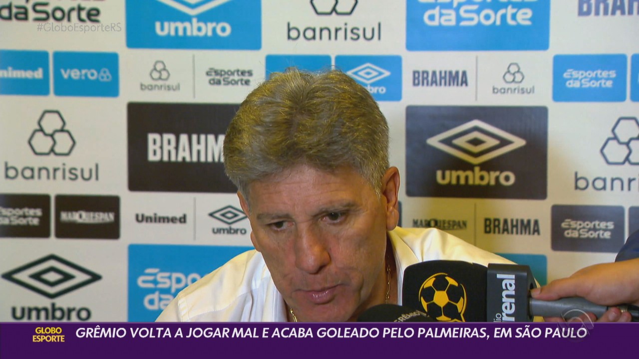 Grêmio volta a jogar mal e acaba goleado pelo Palmeiras, em São Paulo