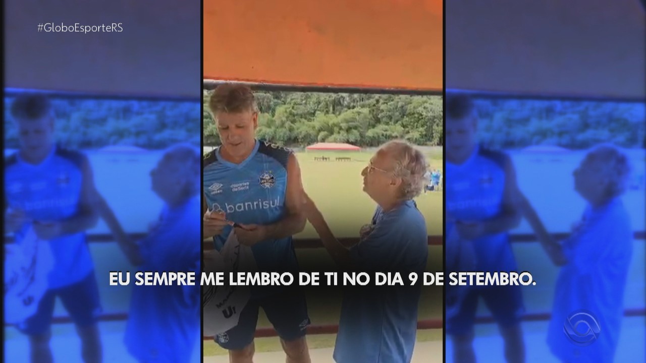 Torcedora Raiz: Lígia de 92 anos acompanha treino do Grêmio e conversa com Renato