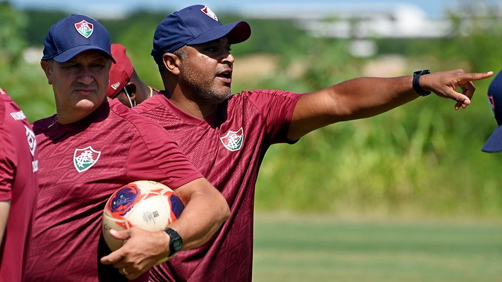 James Freitas e Roger Machado trabalharam juntos no Fluminense — Foto: Mailson Santana / Fluminense FC