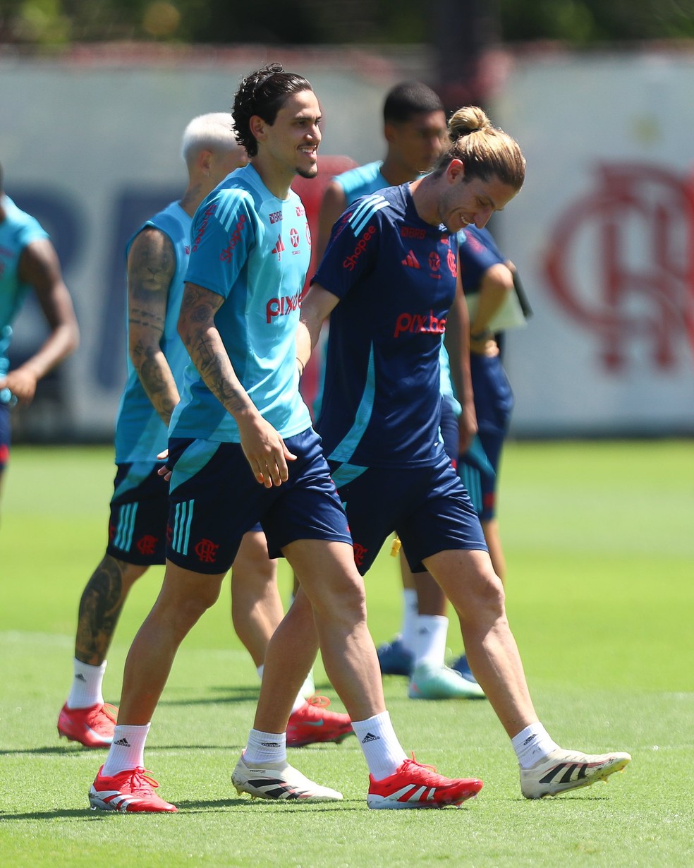 Relao entre Pedro e Filipe Lus no Flamengo  incgnita aps crticas do treinador  Foto: Gilvan de Souza / CRF