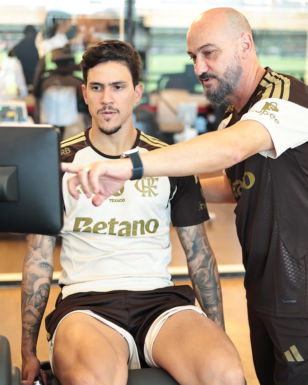 Pedro na academia do Flamengo � Foto: Gilvan de Souza / Flamengo