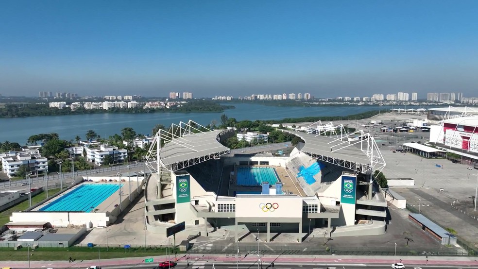 Centro Aquático Maria Lenk, no Parque Olímpico, também é a casa de diversos esportes do Time Brasil — Foto: Beto Kaulino