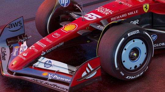 Ferrari divulga carro com detalhes em azul para disputar GP de Miami da F1 2024 - Foto: (Divulgação)