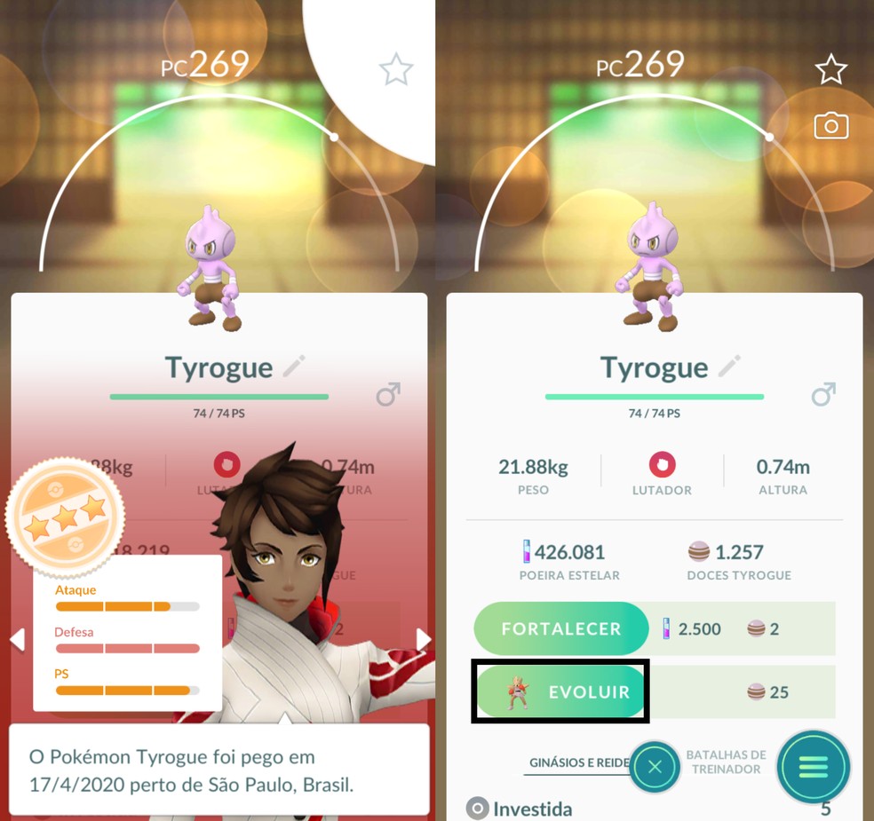 Pokémon GO: como evoluir Tyrogue e obter Hitmonlee, Hitmonchan