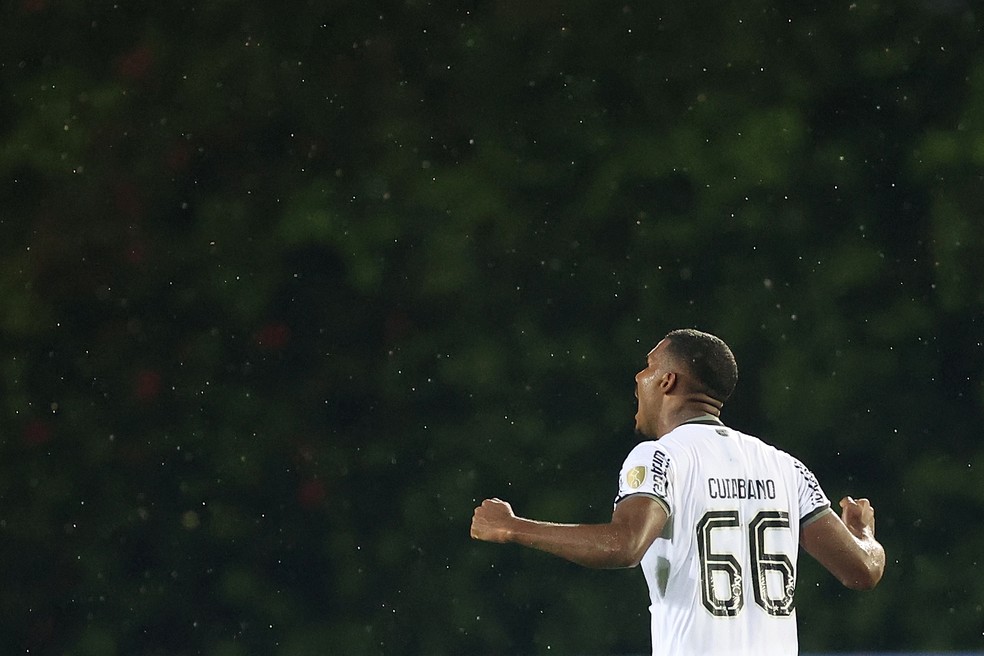 Cuibano comemora gol da vitória do Botafogo contra o Carabobo — Foto: Vítor Silva/Botafogo