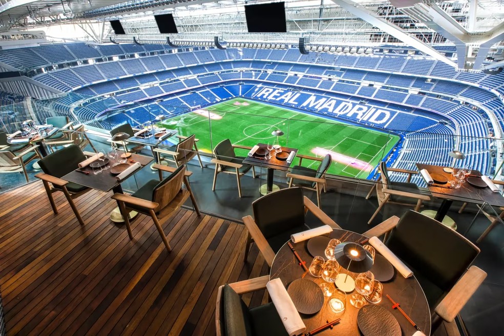 Real Madrid inaugura área VIP com visão privilegiada do campo — Foto: Reprodução / Bernabéu