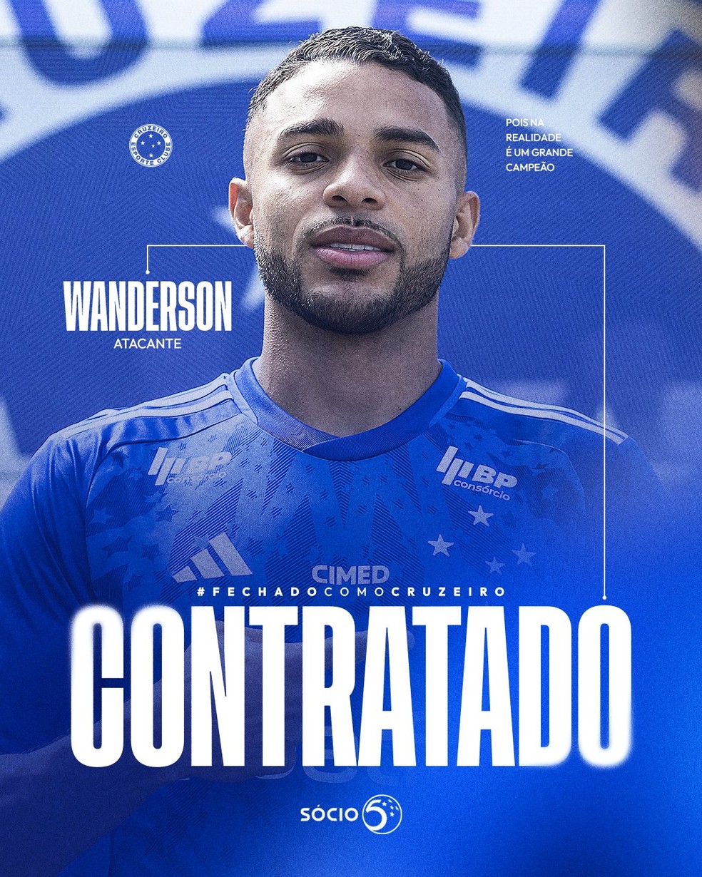 Cruzeiro anuncia Wanderson — Foto: Reprodução/ Cruzeiro