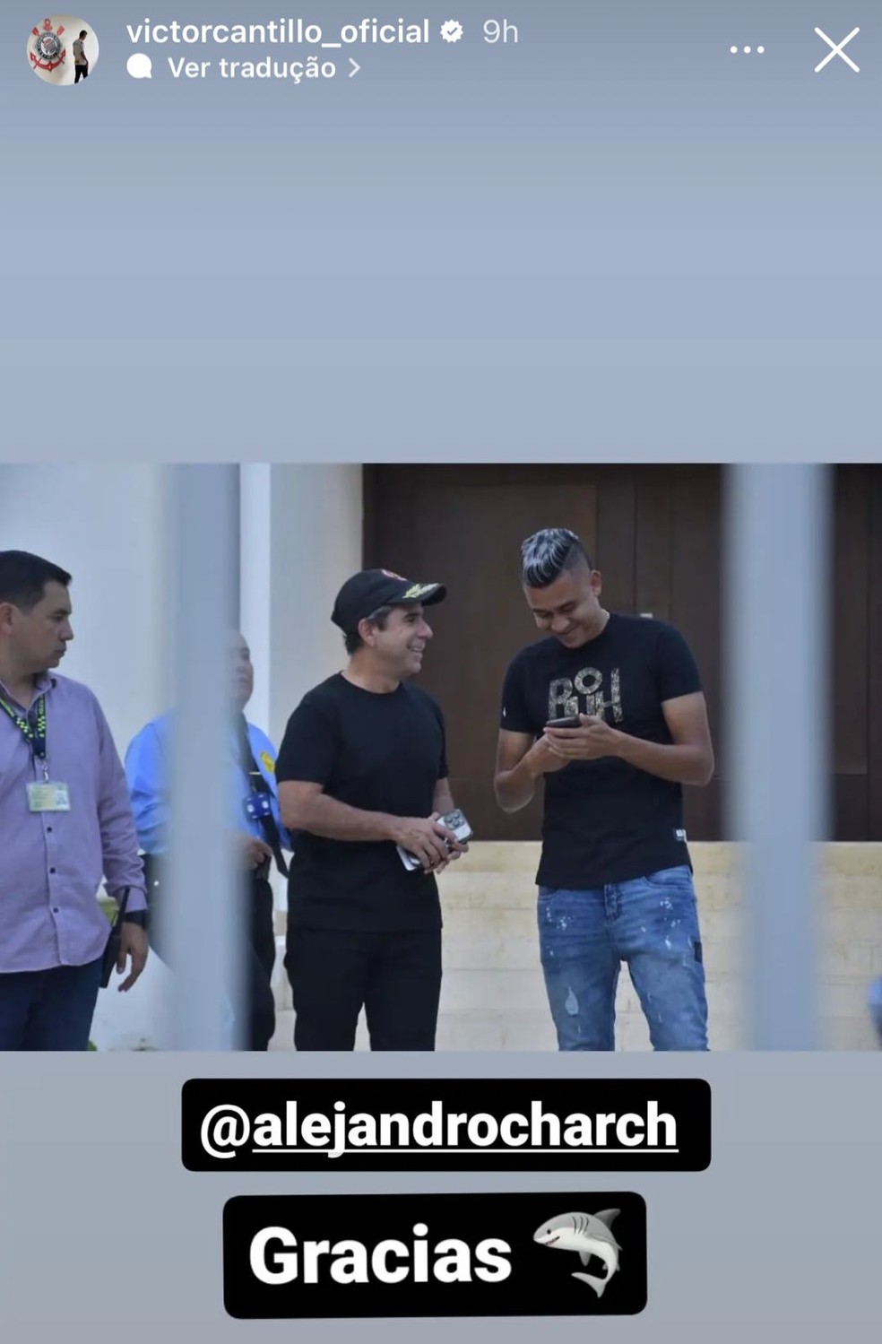 Victor Cantillo foi recebido por Alejandro Char, prefeito de Barranquilla — Foto: Reprodução