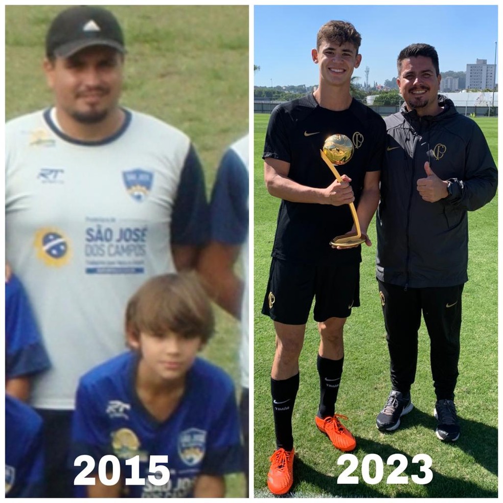 Antes e depois de Eduardo Vergueiro e Gabriel Moscardo — Foto: Arquivo pessoal