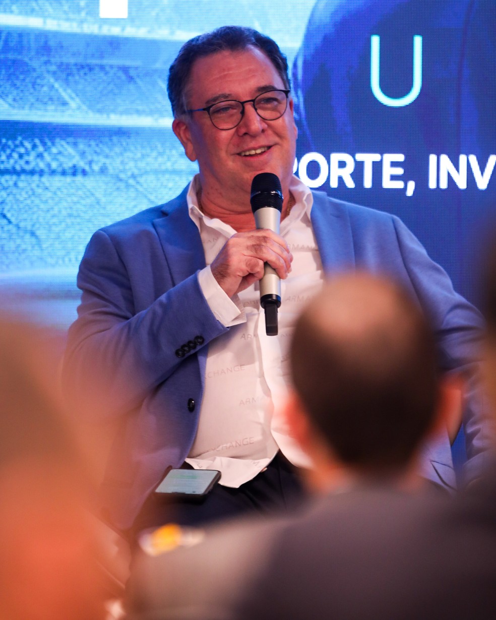 Marcelo Teixeira, presidente do Santos, no evento Sport & Business Summit, em São Paulo — Foto: Divulgação/Santos