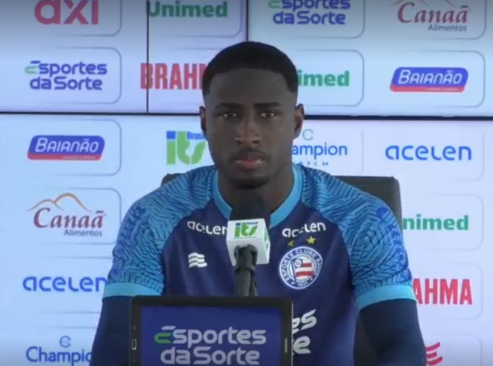 Ryan, lateral-esquerdo do Bahia — Foto: Reprodução/TV Bahêa