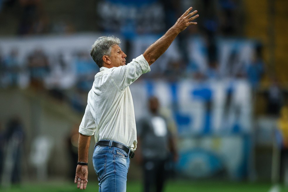 Renato Portaluppi em vitória do Grêmio — Foto: Lucas Uebel/Grêmio