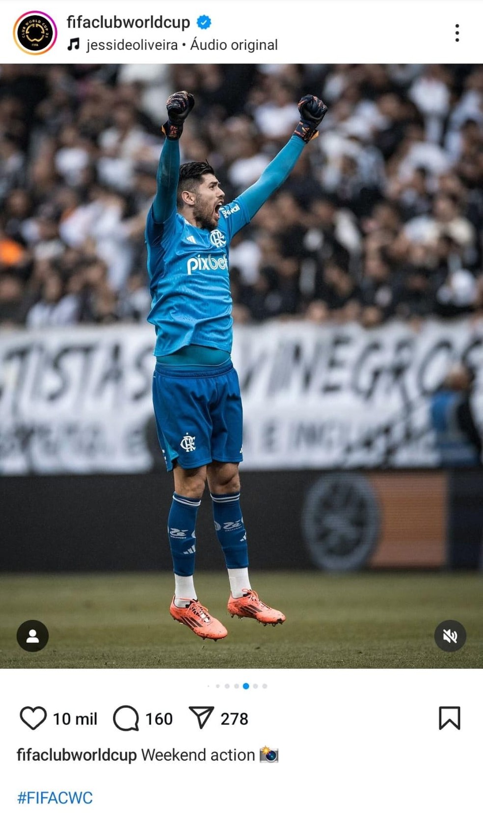 Rossi foi destaque na página do novo Mundial de Clubes da Fifa — Foto: Reprodução / Instagram