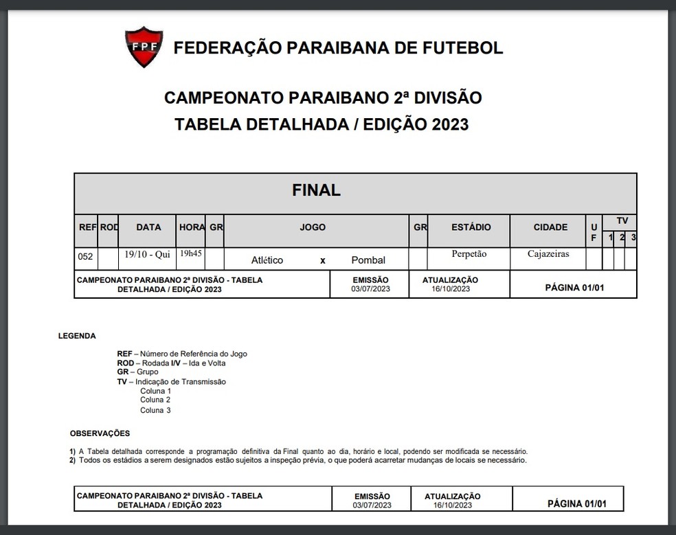  — Foto: Divulgação / FPF-PB