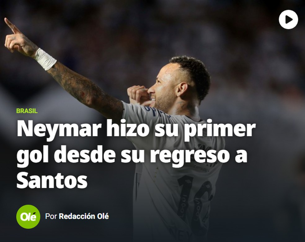 Neymar Olé — Foto: Olé