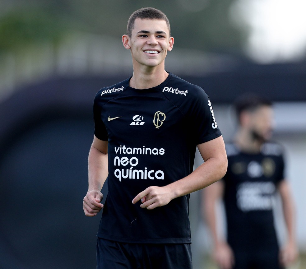 Gabriel Moscardo em treino do Corinthians — Foto: Rodrigo Coca/Ag. Corinthians