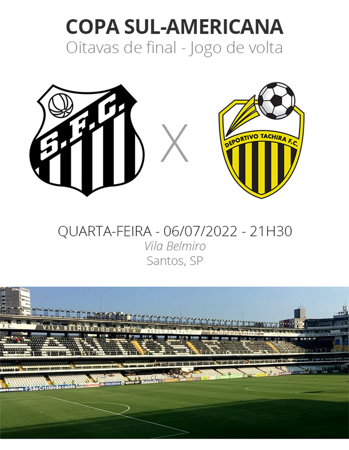 Santos x Deportivo Táchira veja onde assistir, escalações, desfalques