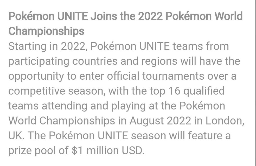 Pokémon Unite: Torneio sul-americano dará R$ 250 mil em premiação e vaga no  mundial - Mais Esports