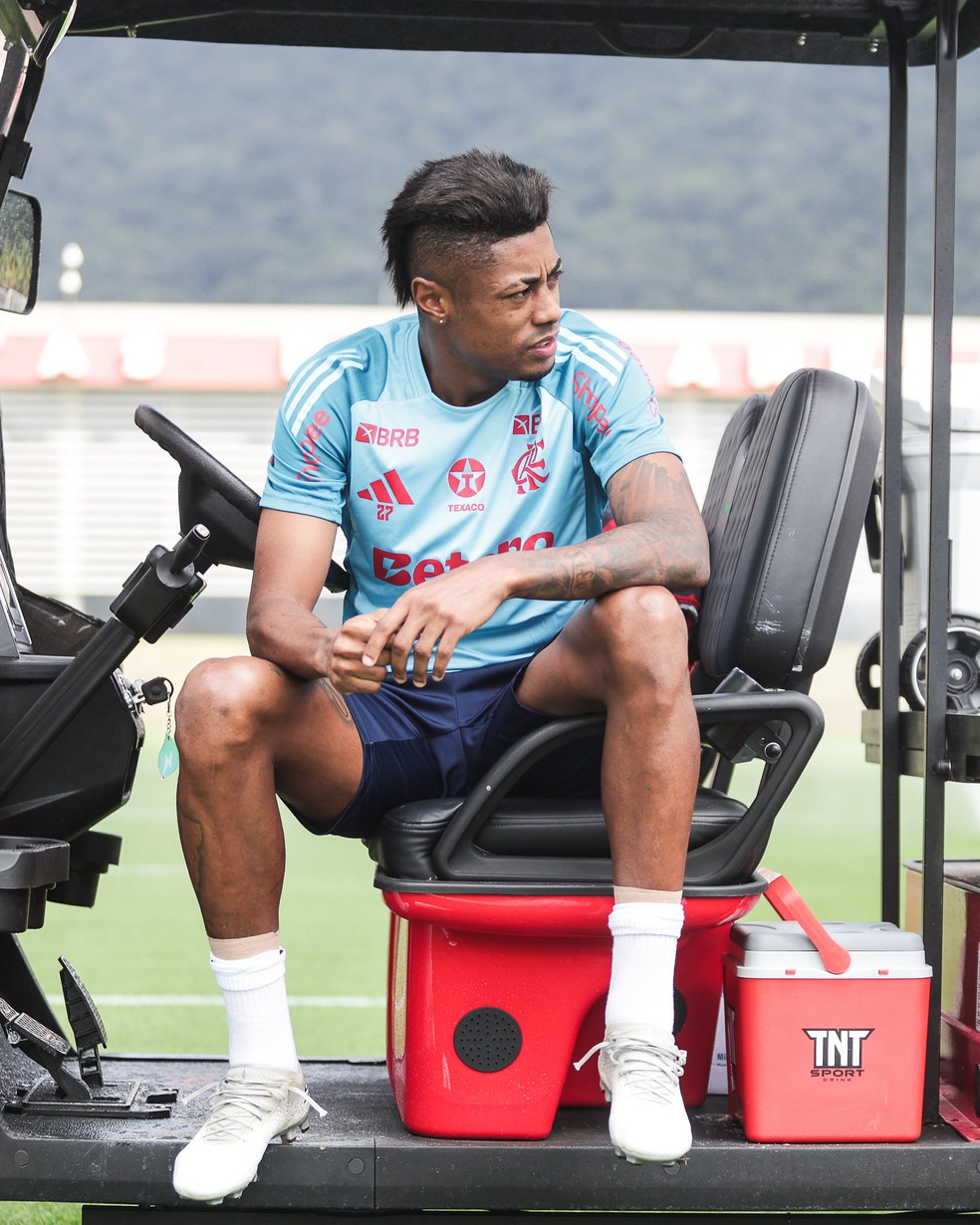 Bruno Henrique em treino do Flamengo  Foto: Gilvan de Souza / Flamengo
