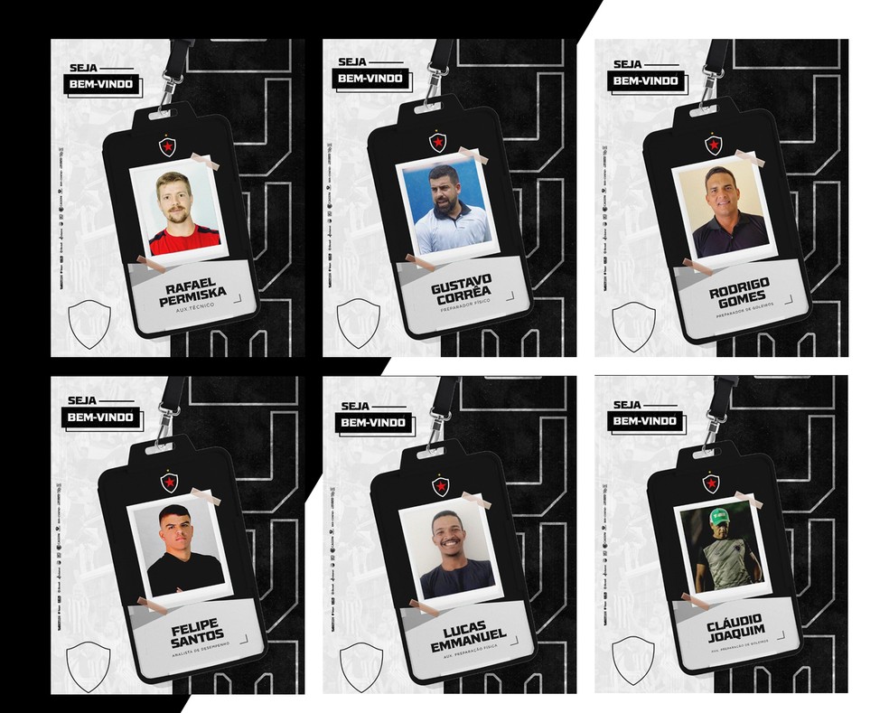 Botafogo-PB comissão técnica 2024 — Foto: Montagem: Cisco Nobre/ge