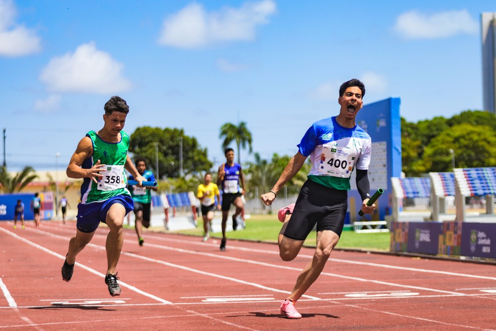 Revezamento 4x100m do RN foi o mais rápido dos Jogos da Juventude 2024 — Foto: Ana Patricia/COB