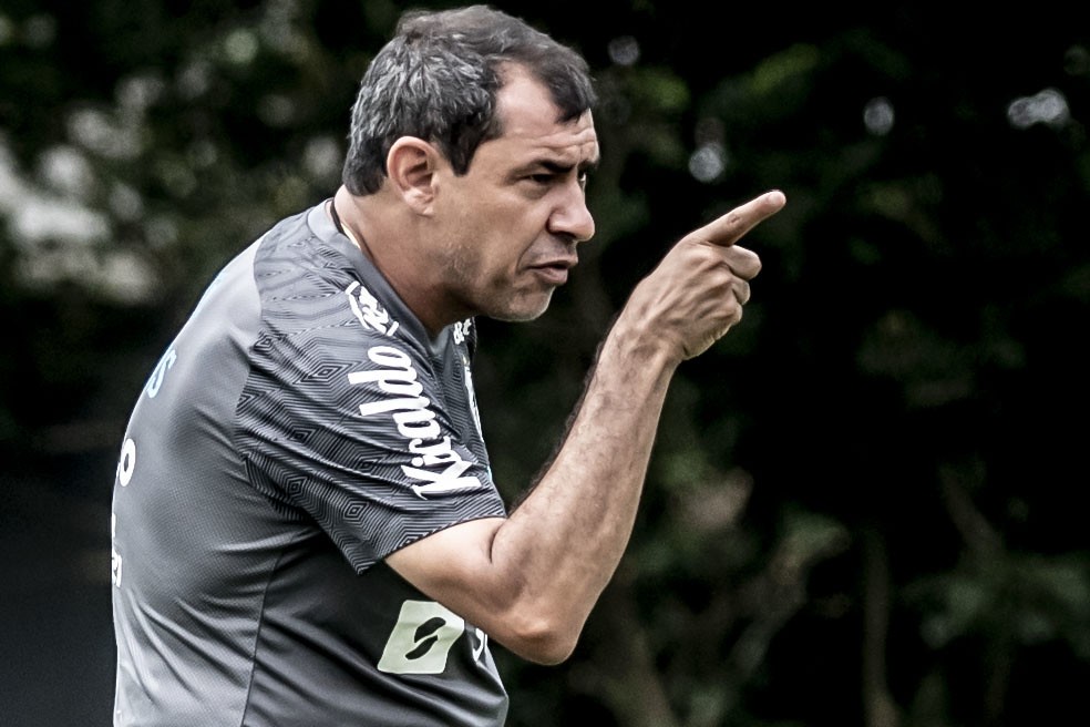 Fábio Carille durante treino do Santos no CT Rei Pelé — Foto: Ivan Storti/Santos FC