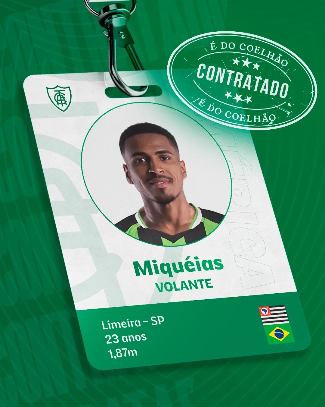 América-MG anuncia contratação de Miqueias, do Bahia