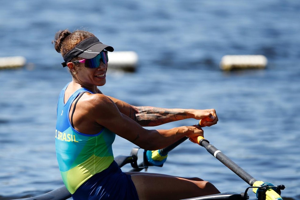 Beatriz Teixeira avan&ccedil;a com o melhor tempo para a final do Pr&eacute;-Ol&iacute;mpico de Remo &mdash; Foto: Satiro Sodr&eacute; / CBR