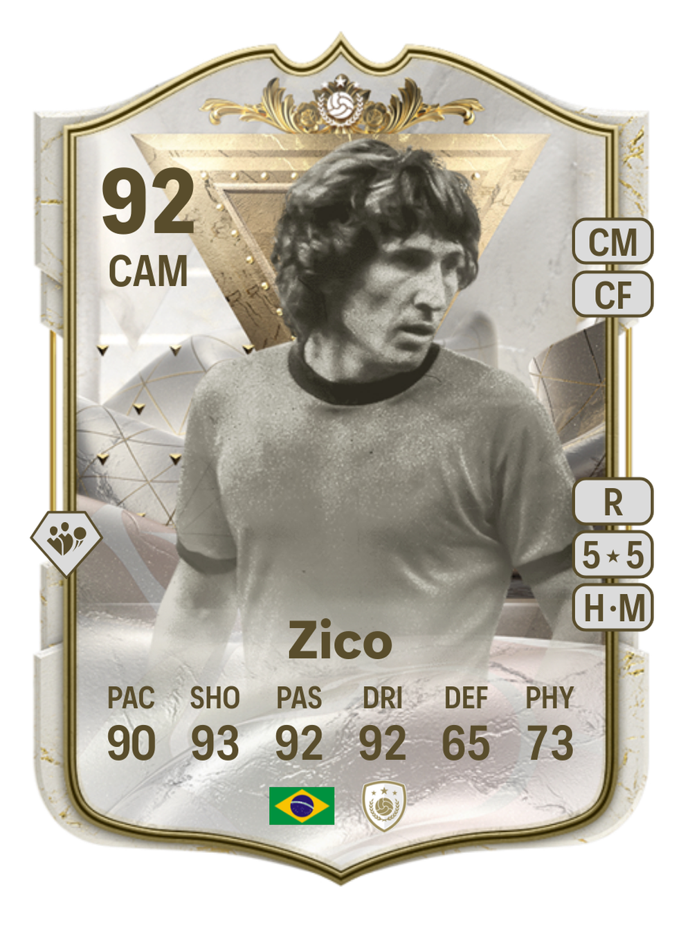 Nova carta de Zico no Ultimate Team — Foto: Reprodução/EA Sports