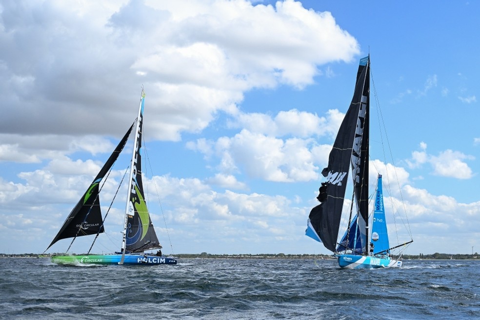 Embarcações em situação de competição na The Ocean Race