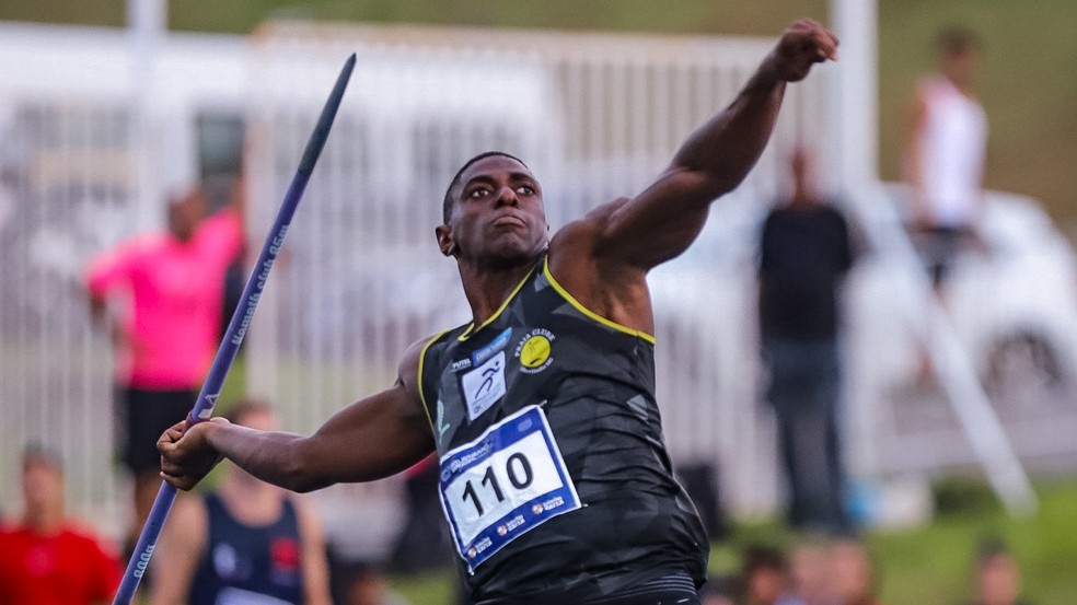 Luiz Maurício Dias vence Troféu Adhemar Ferreira da Silva Loterias Caixa de Atletismo no lançamento do dardo — Foto: Gustavo Alves/CBAt