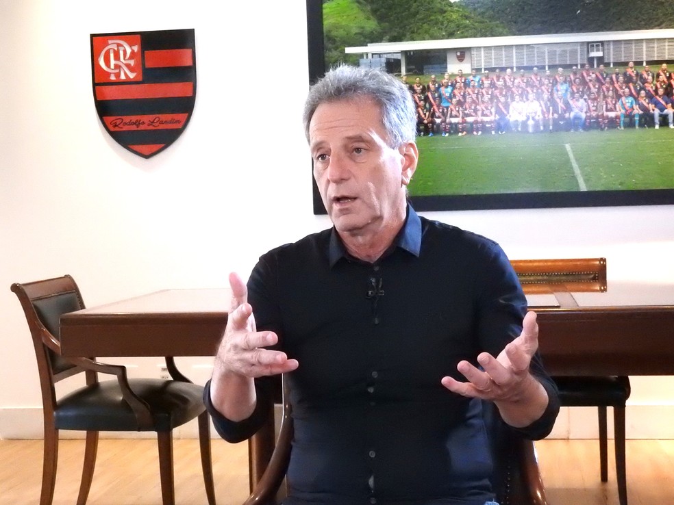 Rodolfo Landim, presidente do Flamengo, em entrevista exclusiva ao ge