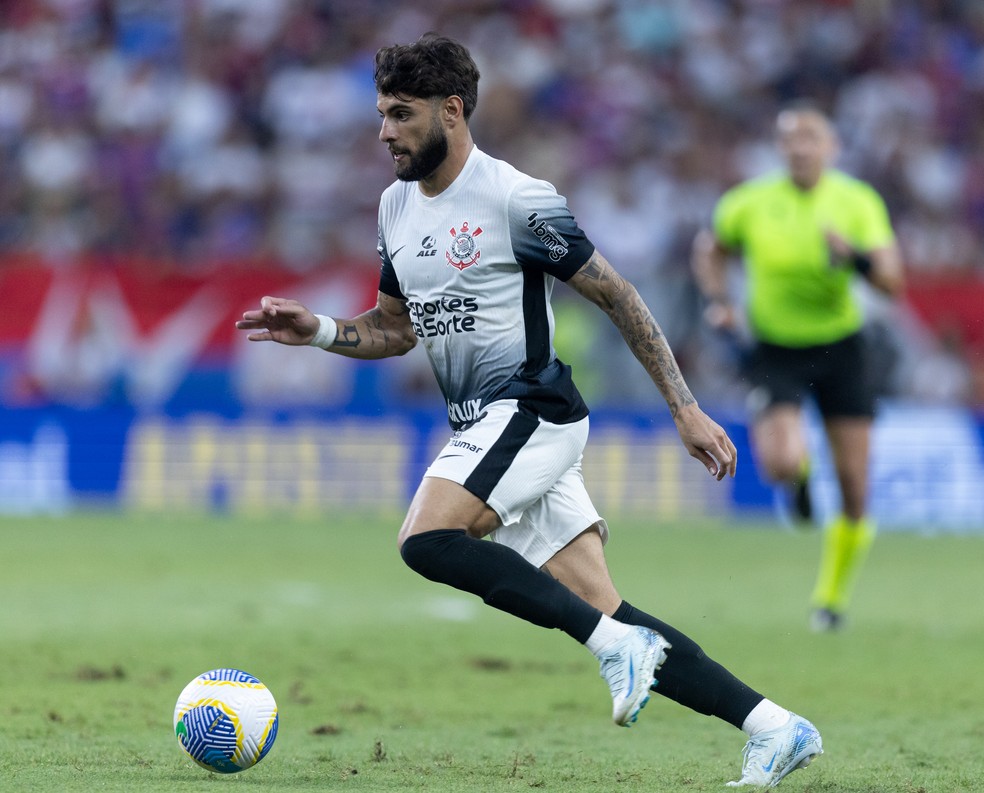 Yuri Alberto em ação em Fortaleza x Corinthians — Foto: Rodrigo Coca / Ag.Corinthians