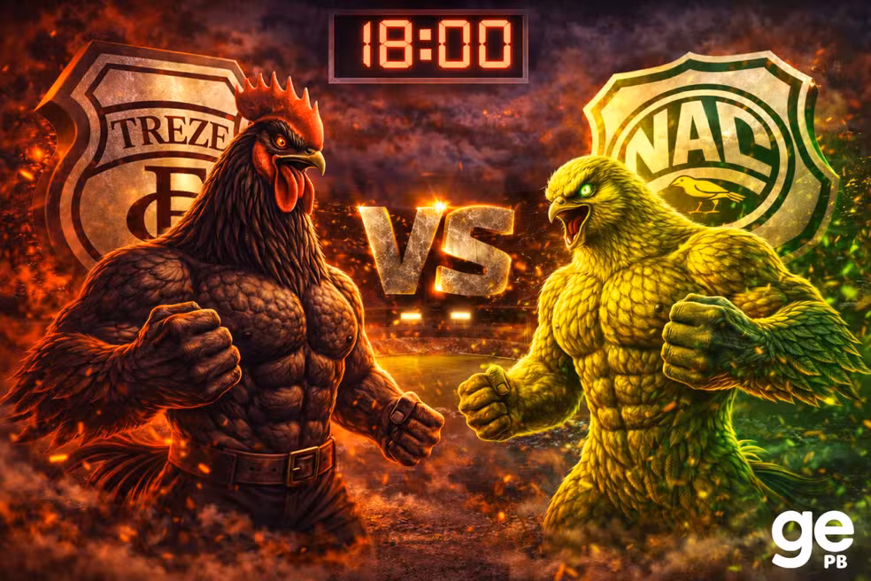 Arte: Treze x Nacional de Patos � Foto: ChatGPT