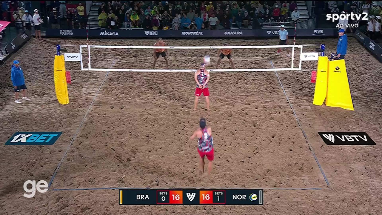 Noruegueses vencem o Brasil no Circuito Mundial de vôlei de praia e comemoram à la remada viking