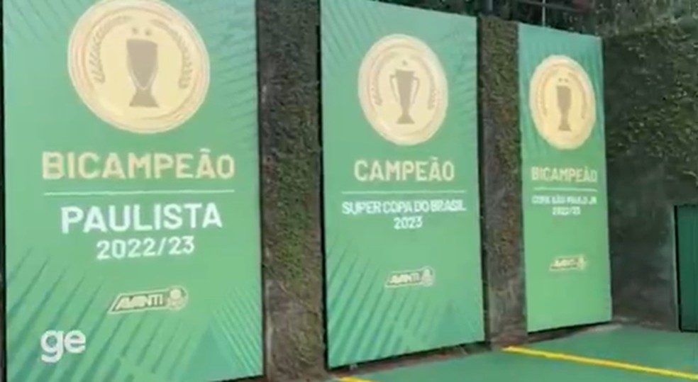 Muro da Academia de Futebol do Palmeiras — Foto: Reprodução