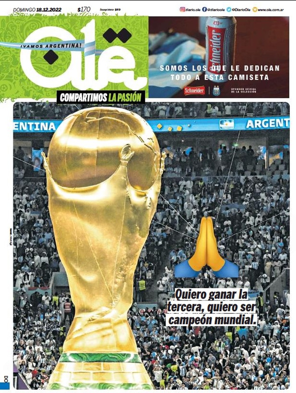 Jornais de Argentina e França esquentam clima de final da Copa do Mundo, Copa do Mundo