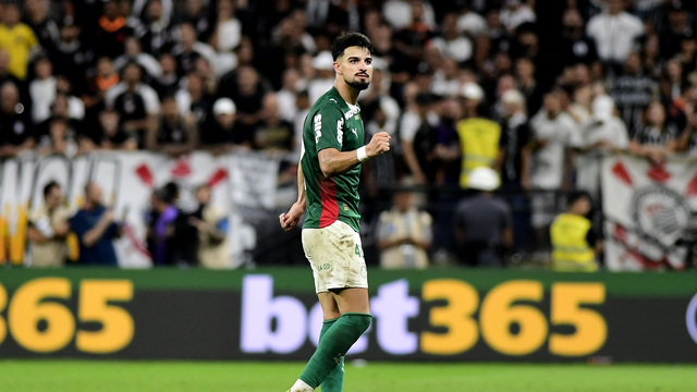 Flaco López comemora gol do Palmeiras contra Corinthians