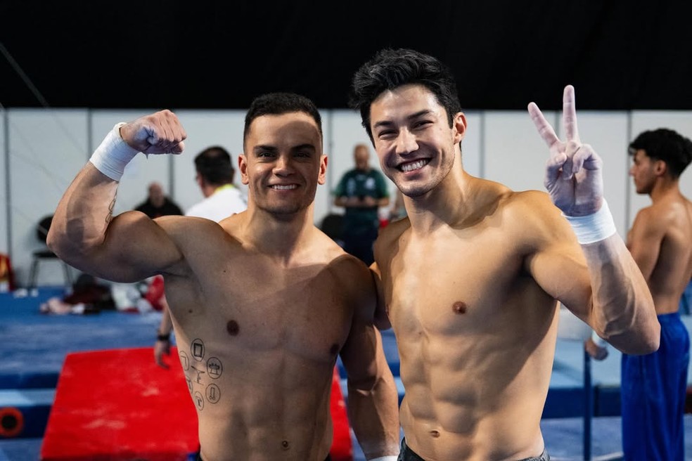Arthur Nory e Caio Souza treino
